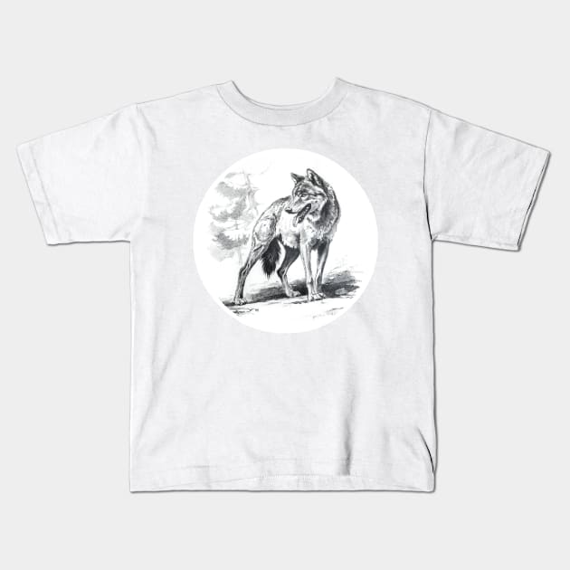 Wolf art Kids T-Shirt by SakalDesign